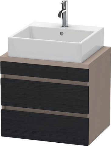 Duravit DuraStyle Konsolenwaschtischunterbau wandhängend Eiche Schwarz & Basalt Matt 600x478x512 mm