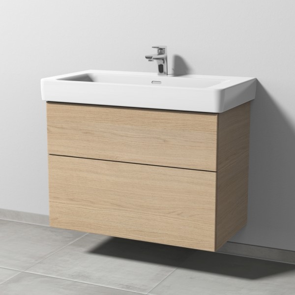 Sanipa 3way Waschtischunterbau zu Laufen Pro S Waschtisch mit 2 Auszügen, Eiche-Nordic
