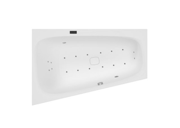 Hoesch Whirlpool iSensi Trap 1500x1000 Monolith li. Überlaufschlitz, BiColor Weiß-Schwarz, 3955i.111