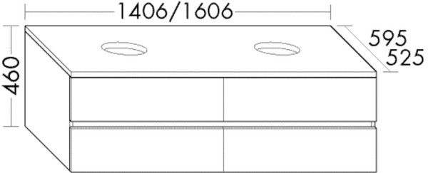 Burgbad Waschtischunterschrank Cube PG1 460x1406x595 Frassino Dekor Cappuccino, WWGU141F3786