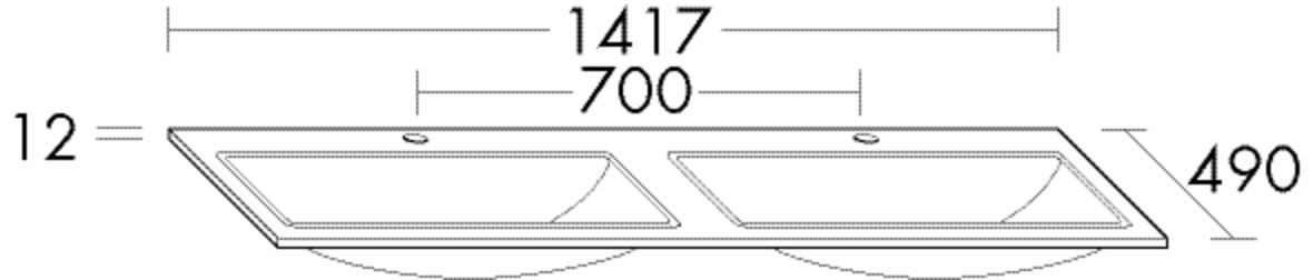 Burgbad Keramik Waschtisch alpinweiss 12x1417x490 Alpinweiss, KBAZ141C0001 KBAZ141C0001