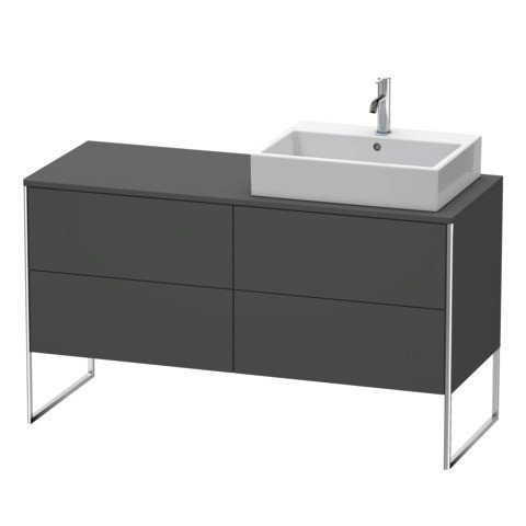 Duravit XSquare Konsolenwaschtischunterbau bodenstehend Graphit Matt 1400x548x778 mm - XS4923R4949