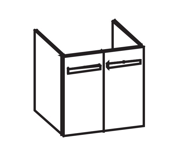 Artiqua 413 Waschtischunterschrank für it! 121960 Sangallo Grau quer, 413-WU2T-K110-7152-432