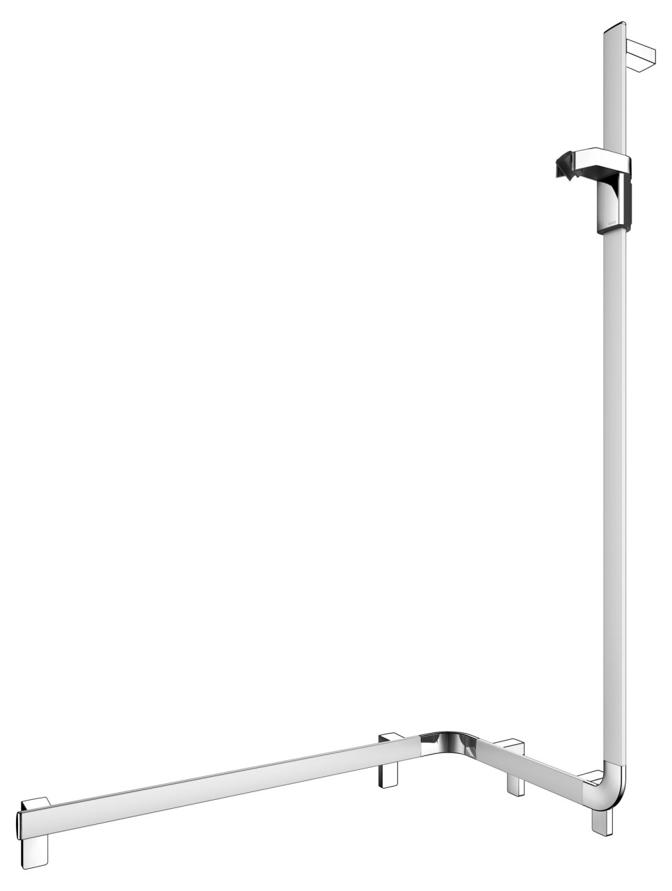 KEUCO AXESS Eck-Duschhandlauf 90° mit Brausestange rechts, Metall, B: 53,1 H: 130,1 T: 85 cm, 350081 35008178601