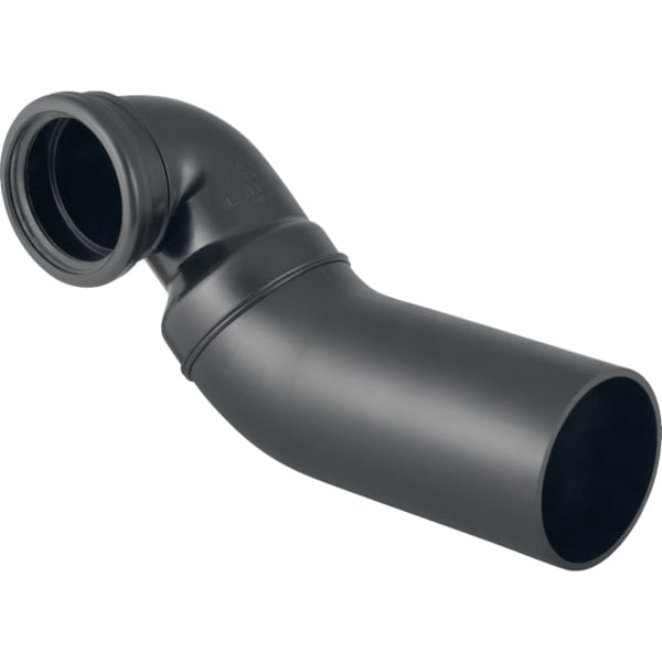 Geberit PE Wand-WC-Bogen 90 Gr links DN100/90 für waagrechte Montage