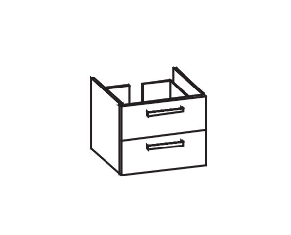 Artiqua 411 Waschtischunterschrank für D-Code 034265 Sangallo Grau quer, 411-WU2L-D30-7154-432
