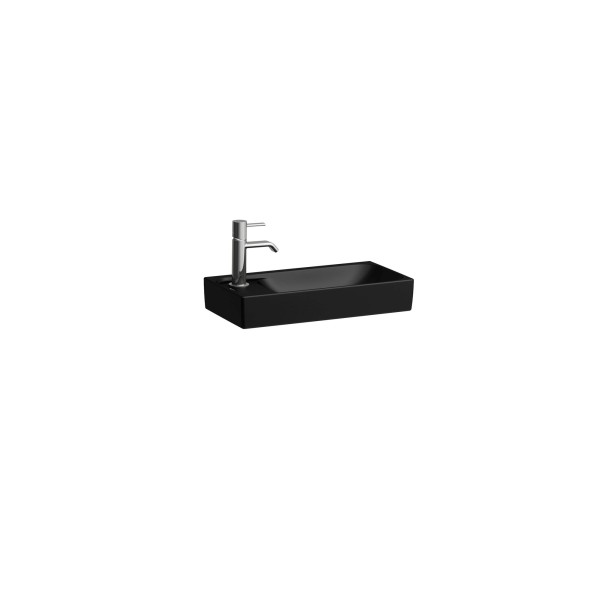 LAUFEN Handwaschbecken MEDA 235x460x115 asym. o.Hl. o.Ül. Becken re schwarz matt, H8151147161121