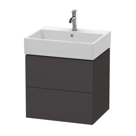 Duravit L-Cube Waschtischunterbau wandhängend Graphit Supermatt 584x459x544 mm - LC627508080