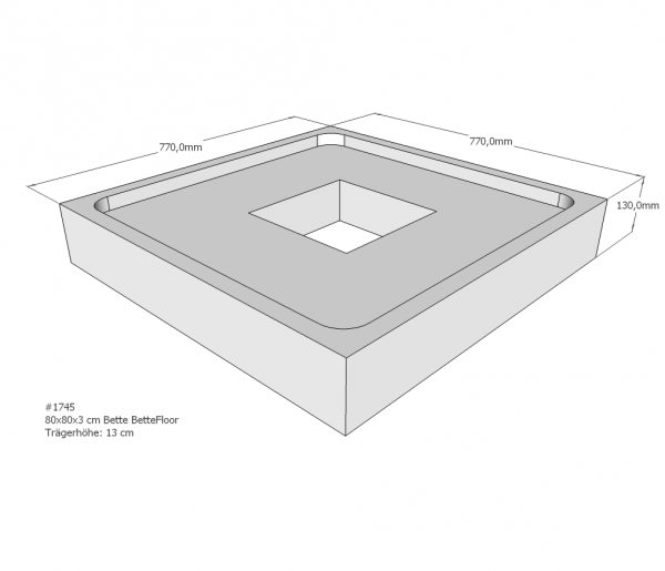 Neuesbad Wannenträger für Bette Floor 800x800