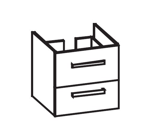 Artiqua 414 Waschtischunterschrank für Legato 415160 Anthrazit Hochglanz, 414-WU2L-V132-7015-51