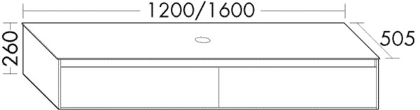 Burgbad Waschtischunterschrank rc40 Bambus Natur/Schwarz Matt, SGBB140F4607A0127