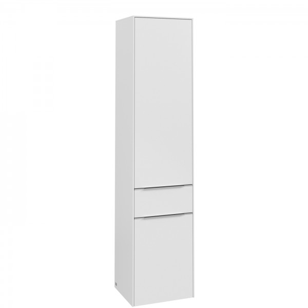 Villeroy & Boch Subway 3.0 Hochschrank, 2 Türen, 1 Auszug, 400 x 1710 x 346,5 mm, Pure White / Pure