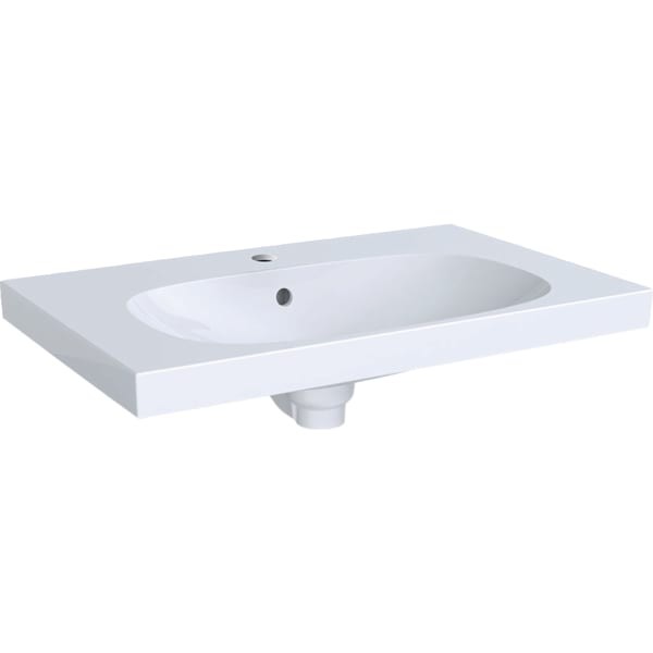 Geberit Acanto Waschtisch, 750x480mm mit Hahnloch, m. Überlauf, weiss, 500622012