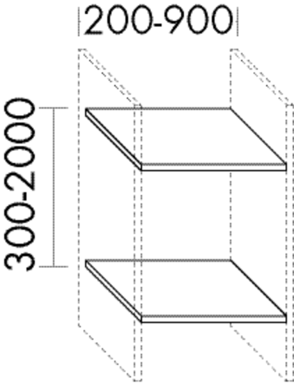 Burgbad Off.Fach+Glasb. Sys30 PG2 Echo 600x300x200 Eisblau Softmatt, OW0960F3962