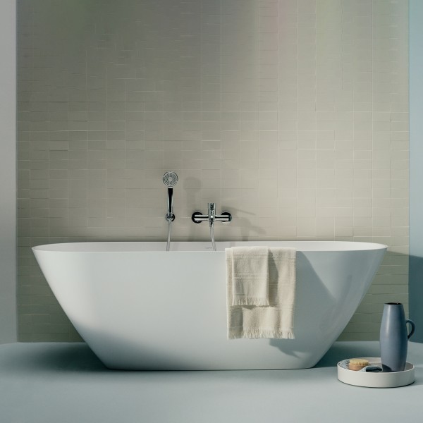 LAUFEN freistehende Badewanne LUA 750x1700x540, Aussen: weiss glänzend, Innen: weiss glänzend