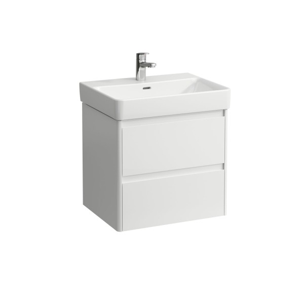 LAUFEN Waschtischunterschrank BASE 2.0 446x572x515 2 Schubl m. Griffmulde f.WT H810963 weiß glzd, H4