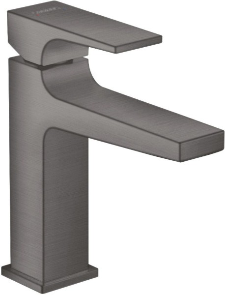 Hansgrohe Waschtischmischer 110 Metropol Brushed Black mit Push-Open Ablaufgarnitur, 32507340