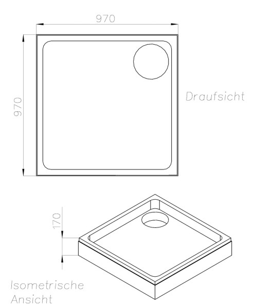Neuesbad Wannenträger für Villeroy & Boch Futurion 100x100x6
