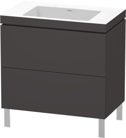Duravit L-Cube c-bonded Set bodenstehend Graphit Supermatt 800x480x698 mm - LC6937N8080