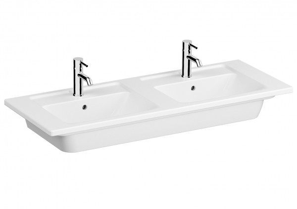 Vitra Integra Doppelmöbelwaschtisch 120 cm 2 Becken Weiß, 7038B003-0001