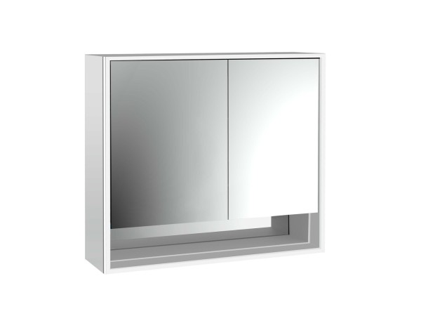 emco LED-Lichtspiegelschrank Loft mit Unterfach Aufputz, 800 mm, 2-türig, breite Tür links Rückwand