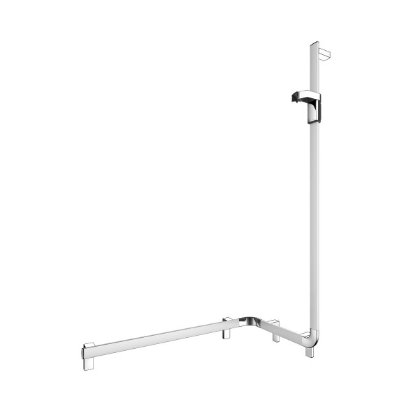 KEUCO AXESS Eck-Duschhandlauf 90° mit Brausestange rechts, Metall, B: 53,1 H: 130,1 T: 85 cm, 350081