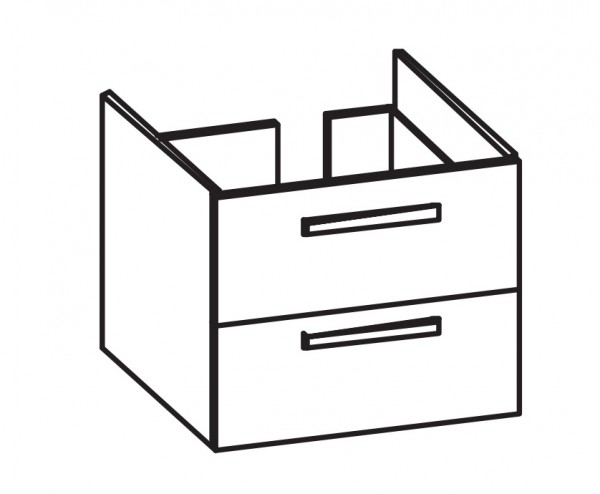 Artiqua 413 Waschtischunterschrank für Acanto 500620 Eiche Weiß quer NB, 413-WU2L-K161-7185-440