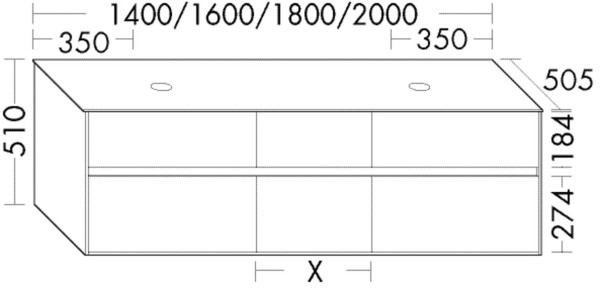 Burgbad Waschtischunterschrank rc40 Weiß Hochglanz/Dunkelgrau Matt, SGBE180F4514A0109