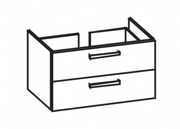 Artiqua 413 Waschtischunterschrank für Xeno 126290, 126291 Anthrazit Glanz, 413-WU2L-K93-7065-51