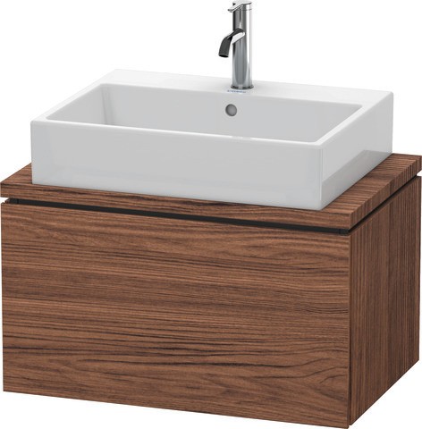 Duravit L-Cube Konsolenwaschtischunterbau wandhängend Nussbaum dunkel Matt 720x477x400 mm - LC580102