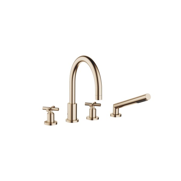 Dornbracht Wannen-Vierlochbatterie für Wannenrand- bzw. Fliesenrandmontage TARA 27512892 Champagne g