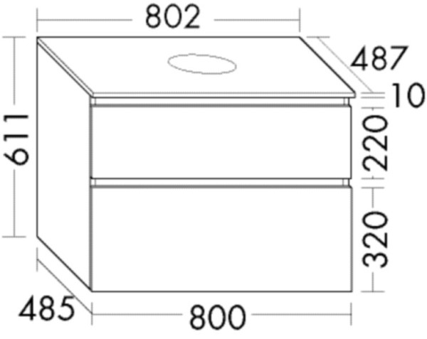 Burgbad Waschtischunterschrank Lin20 HGL 611x802x487 Lichtgrau Ultramatt, WWYI080F5644