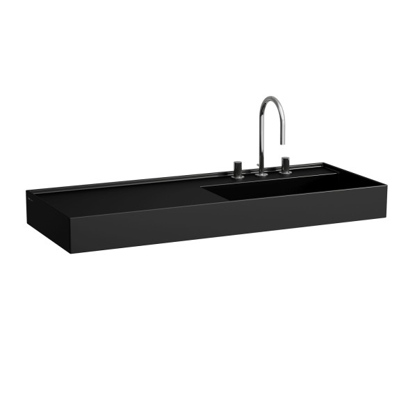 LAUFEN Waschtisch Kartell · LAUFEN 460x1200x150, 1 Hahnloch, ohne Überlauf, Ablage links, schwarz m