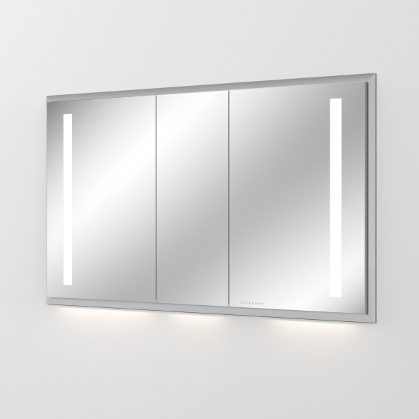 Sanipa Reflection Aluminium-Wandeinbau-Spiegelschrank WILMA 135 mit LED-Beleuchtung, AU4076L