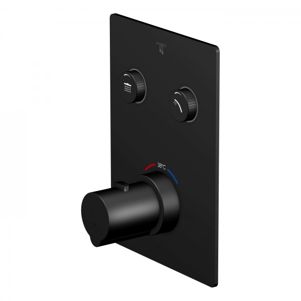 Steinberg Serie 390 Unterputz-Thermostat, mit Mengenregulierung, für 2 Verbraucher, matt black, 390