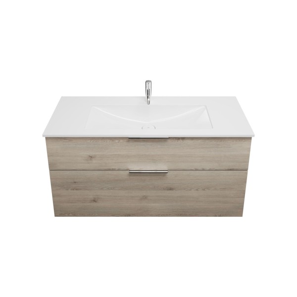 Burgbad Mineralguss Waschtisch-Set Eqio Eiche Dekor Flanelle/Alpinweiss, SEYU122F2632C0001