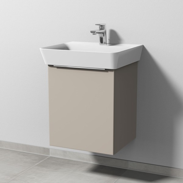 Sanipa 3way Waschtischunterbau zu Ideal Standard Connect Air Cube Waschtisch mit 1 Tür, Kaschmir-Mat