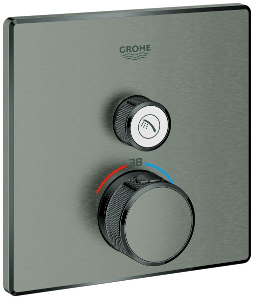 GROHE Thermostat Grohtherm SmartControl 29123 eckig FMS 1 ASV hard graphite geb., 29123AL0