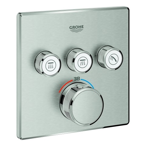 GROHE Thermostat Grohtherm SmartControl 29126 eckig FMS 3 ASV supersteel, 29126DC0