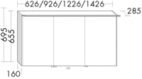 Burgbad Spiegelschrank Burgbad Spiegelschrank Cala 2.0 HGL 695x926x285 Cala 2 Lack HGL, SEPY093PN283