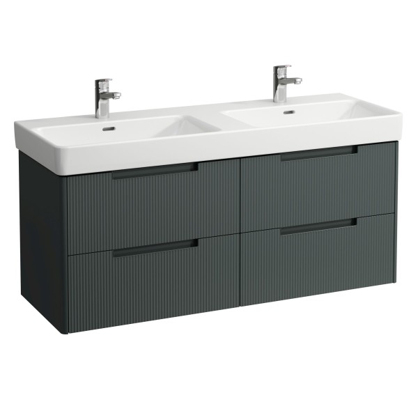 LAUFEN Waschtischunterschrank JUNA 446x1269x515 4 Schubl m. Griffmulde f.WT H814968 verkehrsgrau, H4