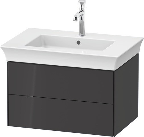Duravit White Tulip Waschtischunterbau wandhängend Graphit Hochglanz 684x458x410 mm - WT43410H1H1