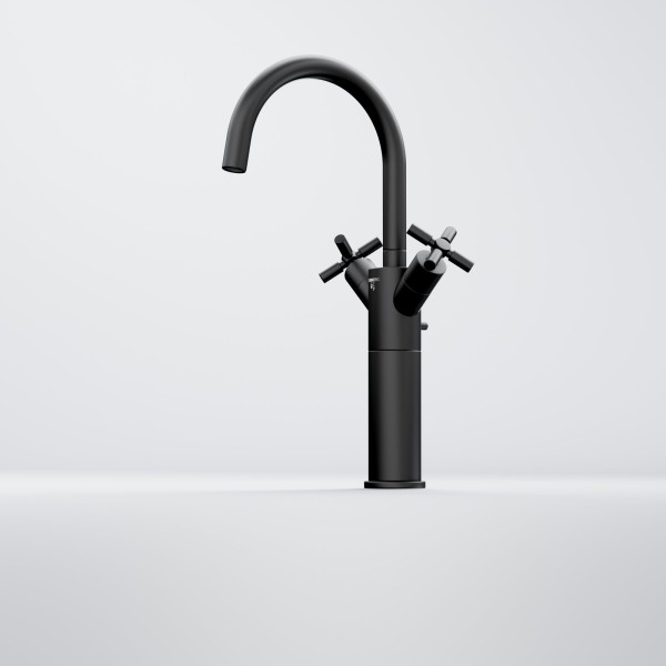 Steinberg Serie 250 Waschtisch-Zweigriffarmatur verlängert, matt black, 2501550S