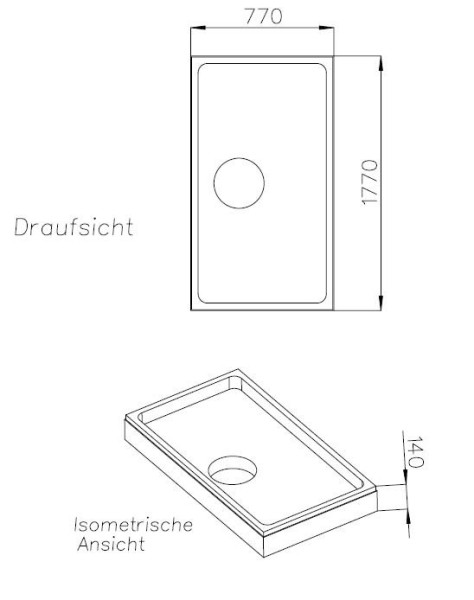 Neuesbad Wannenträger für Villeroy & Boch Squaro Infinity 1800x800x40