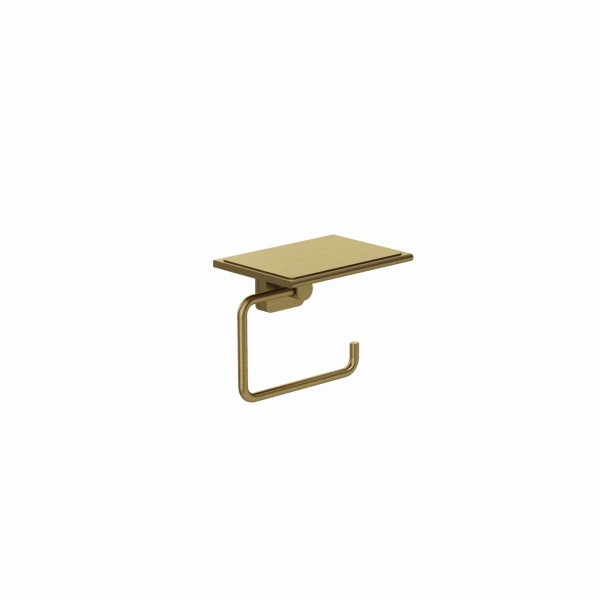 Kludi VELA S Toilettenpapierhalter mit Ablage Brushed Gold, 25971N0