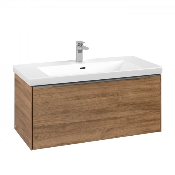 Villeroy & Boch Subway 3.0 Waschbeckenunterschrank, 1 Auszug, 973 x 432 x 462 mm, Kansas Oak / Kansa