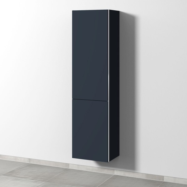 Sanipa 3way Stauraumschrank mit 1 Tür und 1 Wäschekorbklappe, Marine-Matt