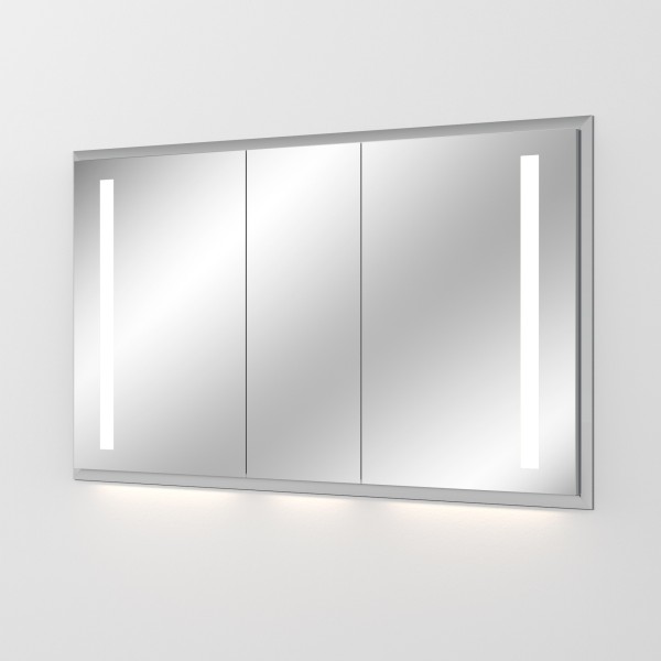Sanipa Reflection Aluminium-Wandeinbau-Spiegelschrank WILMA 135 mit LED-Beleuchtung, AU3076L