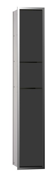 emco Gäste-WC-Modul asis 150 Unterputz, 964 mm, chrom / schwarzDoppelfach mit Boden, mit Papierhalte