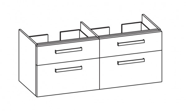 Artiqua 415 Waschtischunterschrank für Pro A 814967 Sangallo Grau quer, 415-WU4L-3-L30-7152-432